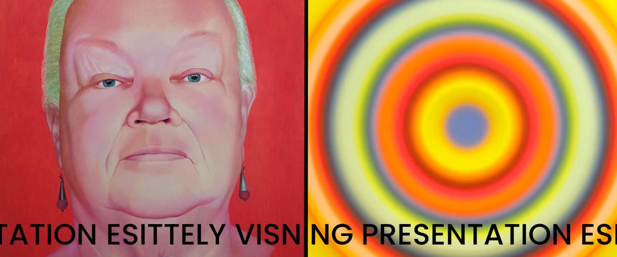 visar verk av konstnär Satu Kiljunen och HC Berg.