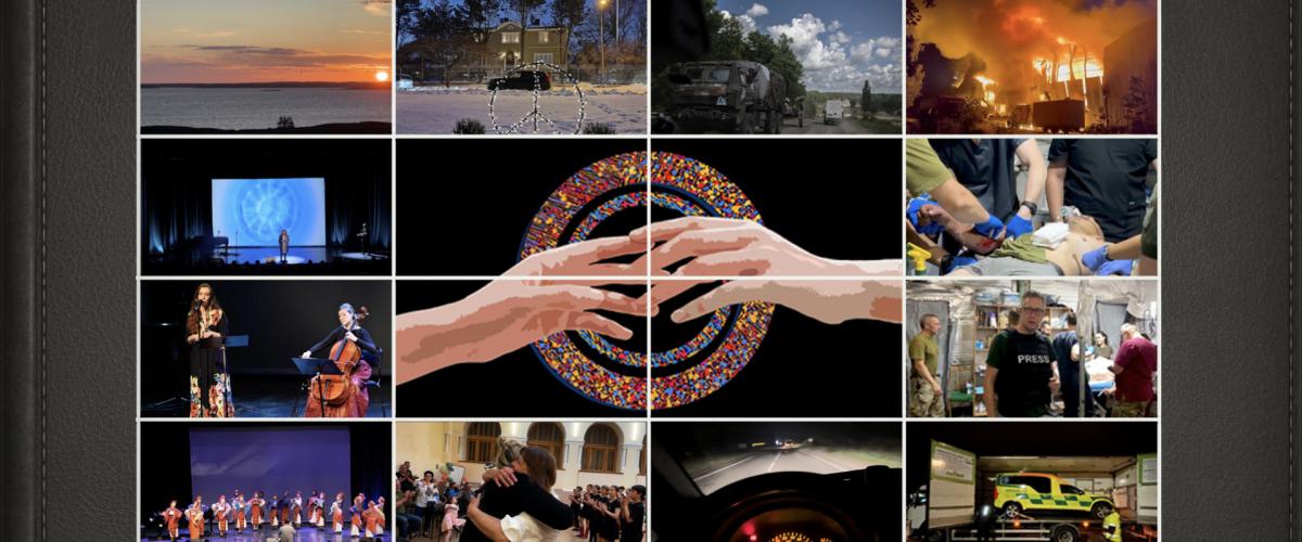 Bildcollage med händer i mitten