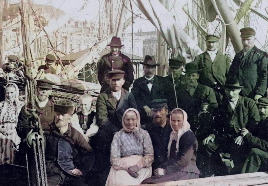 Ålänningar i Helsingfors hamn 1905