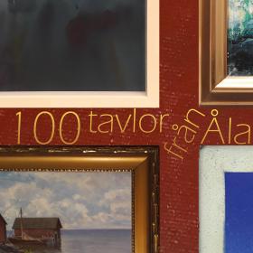 visar delar av tavlor, text 100 tavlor från Ålands historia