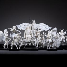 visar flera origami figurer av Juho Könkkölä