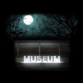 visar en bild på museet i månljus