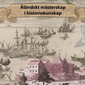 Ett collage av skepp på havet, Kastelholms slott och Ålands flagga.