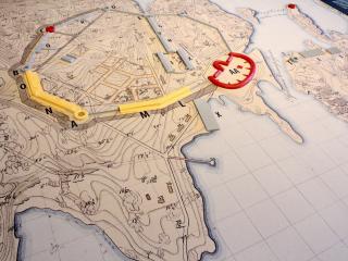 Bomarsunds besökscenter 3D karta över området 