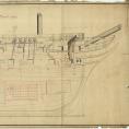 Profilritning 1847 HMS BLENHEIM inför konvertering till ångkraft (NMM, London)