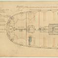 Planritning 1847 HMS BLENHEIM, lägre däck (NMM, London)