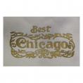 tryckt text med guldfärg på insidan: Best Chicago.